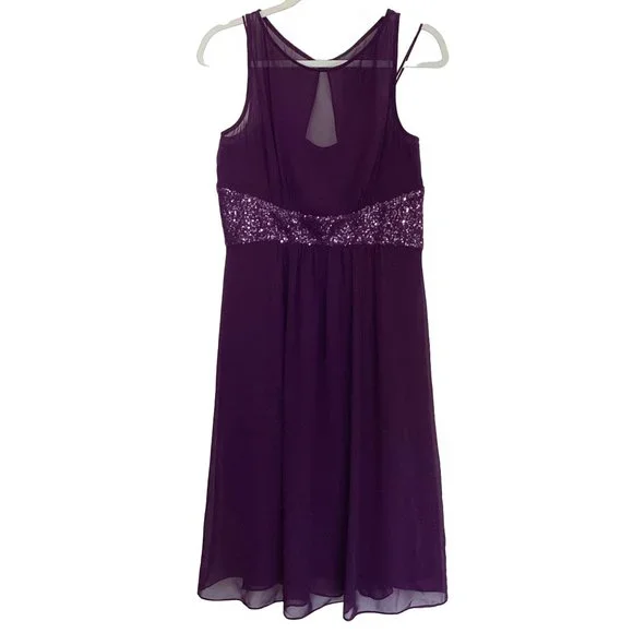 chaps purple dress Chaps Dress Purple Sheath Mid Length 4P / 4 P
